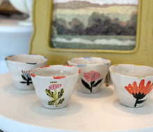 Load image into Gallery viewer, Mini Stoneware Floral Cup
