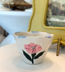 Mini Stoneware Floral Cup