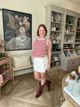 Load image into Gallery viewer, Red Stripe Cropped Sweater Tank
