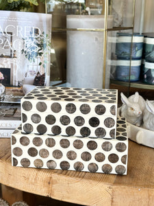 Black & Ivory Polka Dot Chiseled Boxes