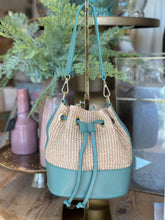 Load image into Gallery viewer, Raffia Leather Bucket Purse
