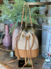 Load image into Gallery viewer, Raffia Leather Bucket Purse
