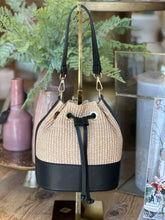 Load image into Gallery viewer, Raffia Leather Bucket Purse
