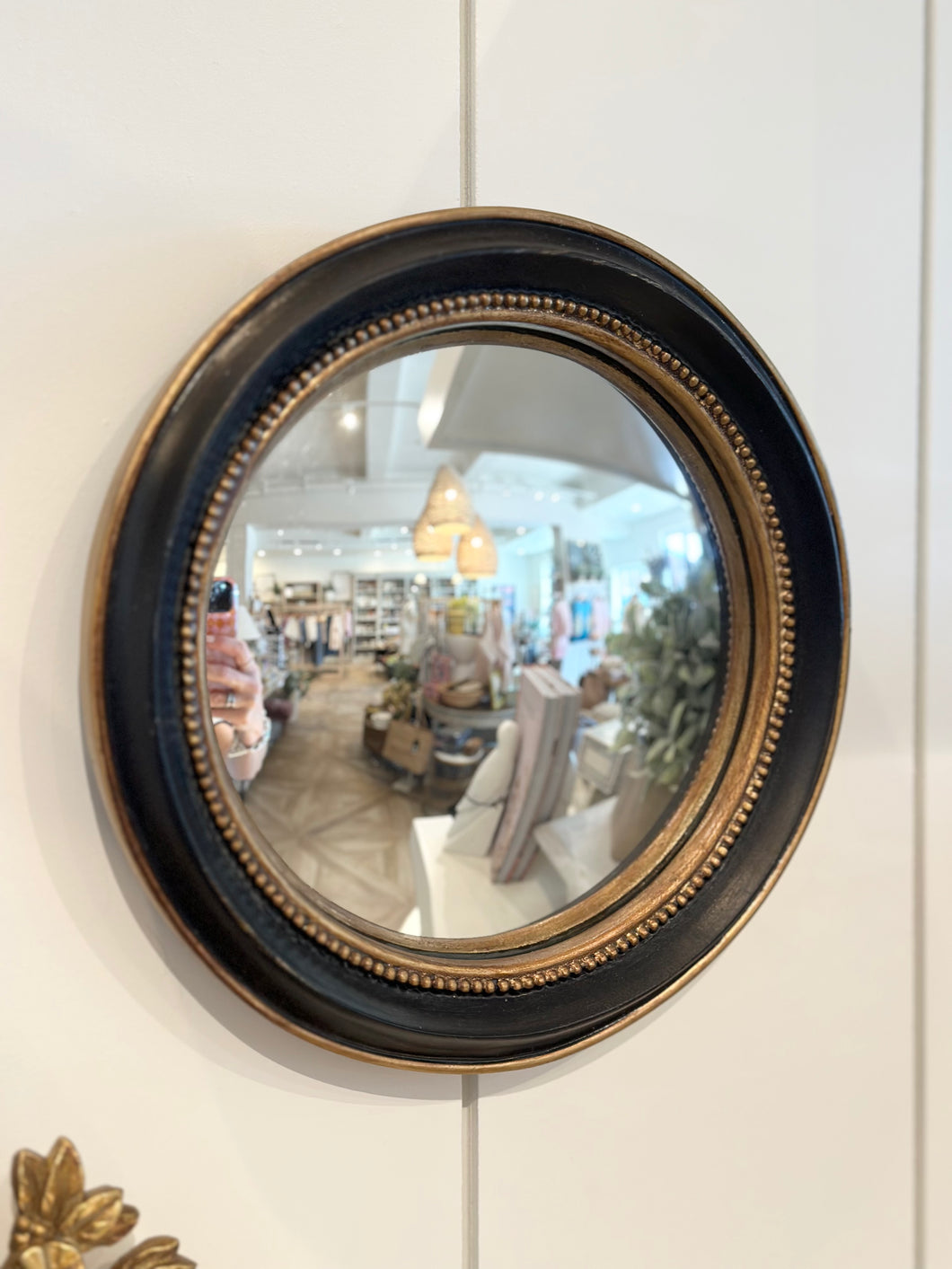 Black Round Mini Mirror