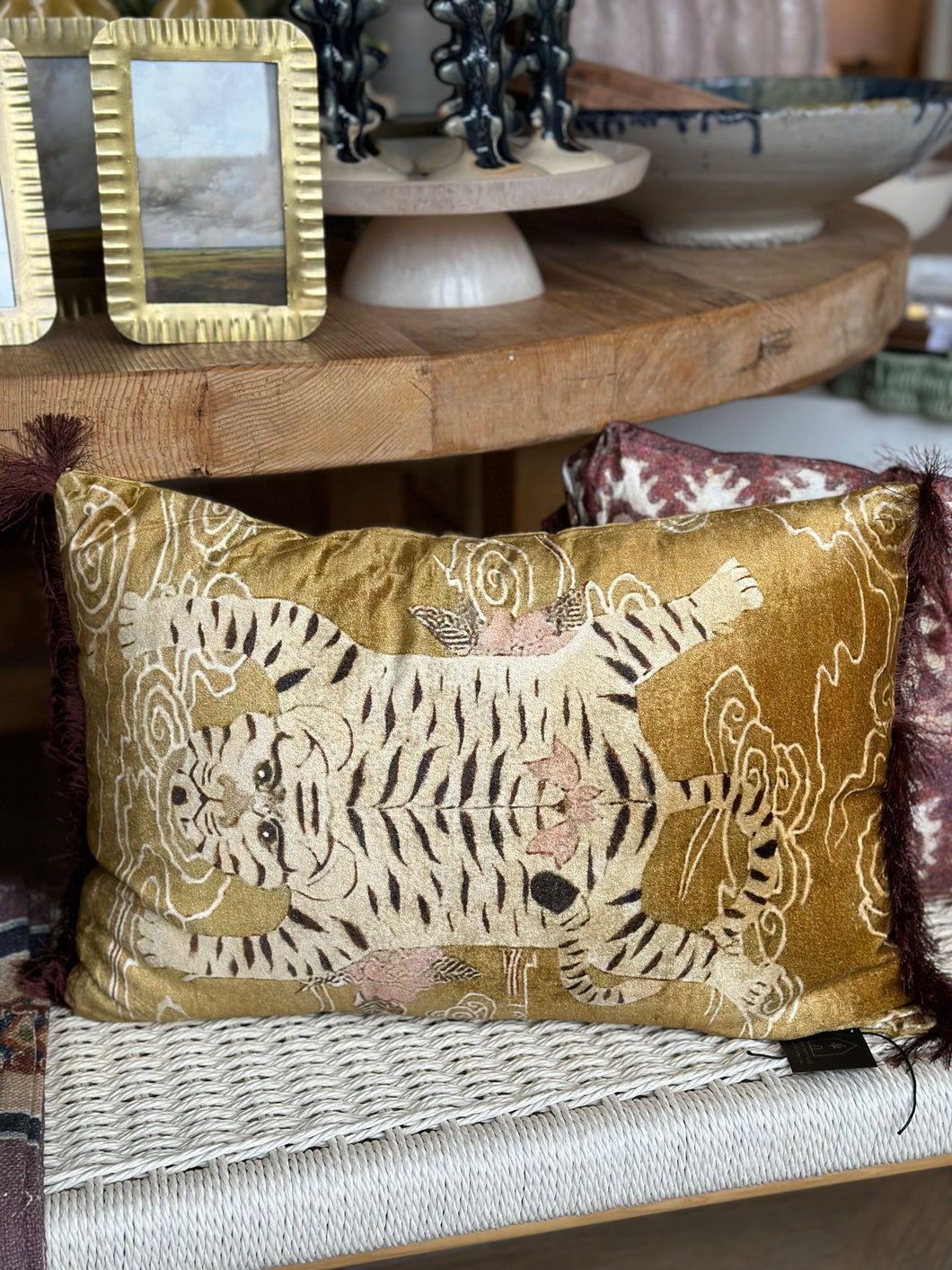 Gold Lioness Lumbar Pillow