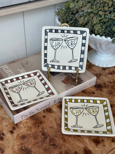 Stoneware Cheers Dish