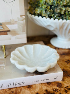 Scalloped Flower Marble Bowl