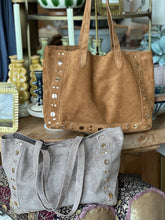 Load image into Gallery viewer, Large Suede Studded Tote

