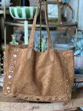 Load image into Gallery viewer, Large Suede Studded Tote
