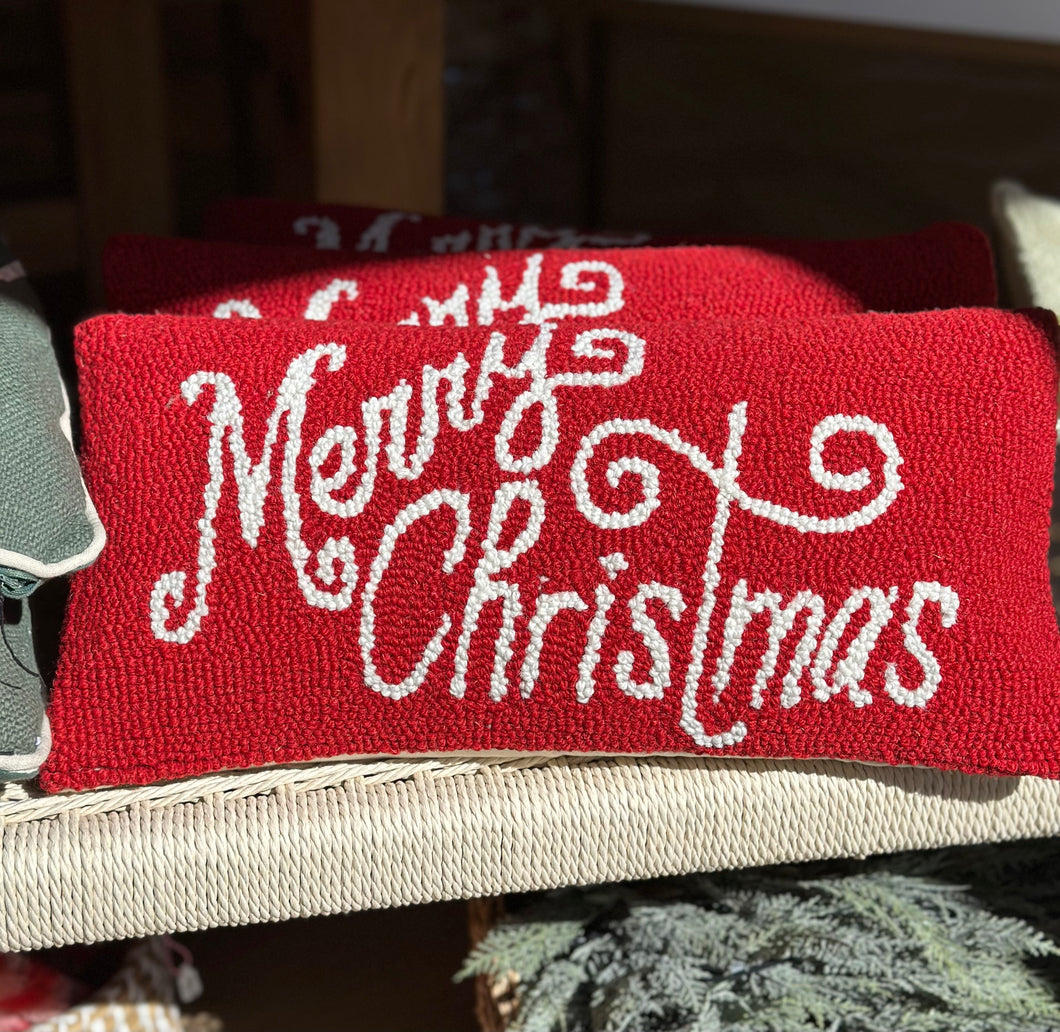 Red Merry Christmas Hook Pillow