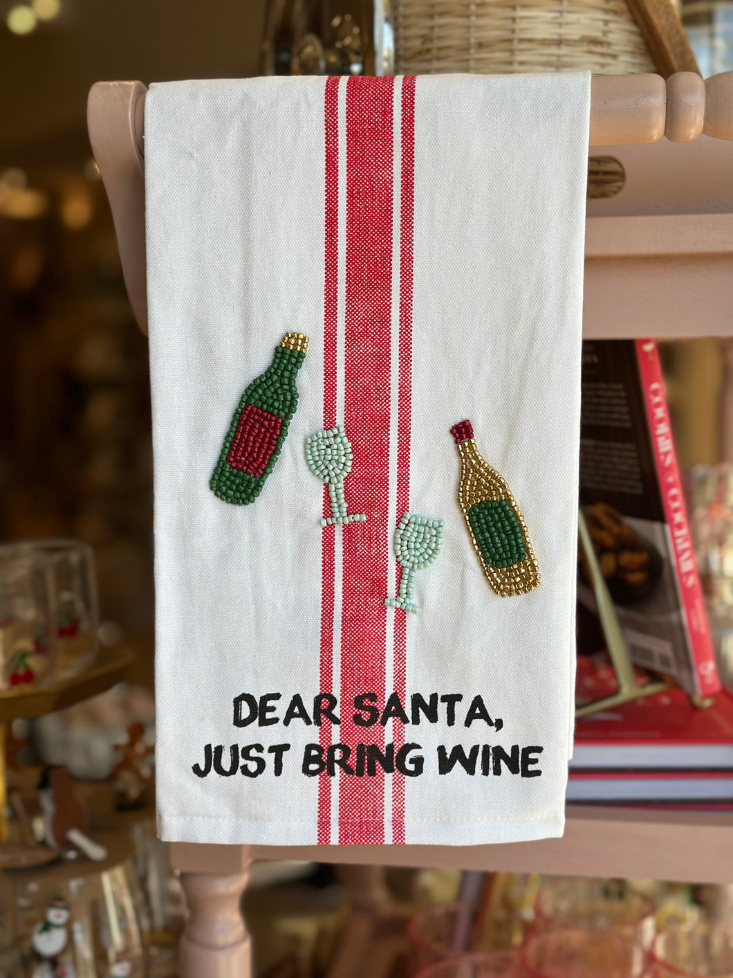 Striped White Cocktail Tea Towel