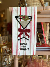 Load image into Gallery viewer, Striped White Cocktail Tea Towel
