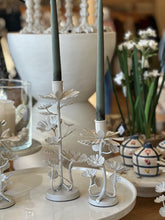 Load image into Gallery viewer, White Floral Taper Holders
