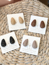 Load image into Gallery viewer, Raffia Woven Teardrop Earrings
