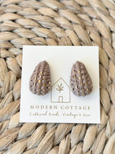 Load image into Gallery viewer, Raffia Woven Teardrop Earrings
