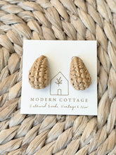 Load image into Gallery viewer, Raffia Woven Teardrop Earrings
