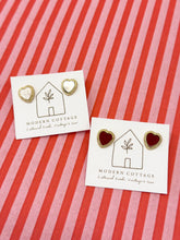Load image into Gallery viewer, Small Gold Rope Heart Earrings
