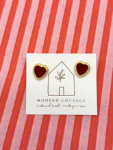 Load image into Gallery viewer, Small Gold Rope Heart Earrings
