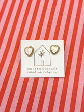 Load image into Gallery viewer, Small Gold Rope Heart Earrings

