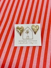 Load image into Gallery viewer, Hammered Heart Earrings
