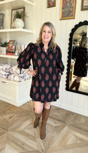 Load image into Gallery viewer, Black Floral Print Dress + Plus
