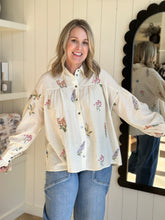 Load image into Gallery viewer, Ivory Floral Stems Blouse
