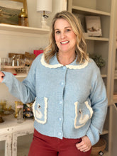 Load image into Gallery viewer, French Blue Swan Cardigan
