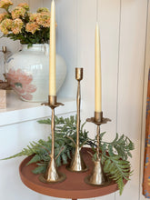 Load image into Gallery viewer, Antique Gold Floral Stem Taper Holders
