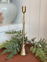 Load image into Gallery viewer, Antique Gold Floral Stem Taper Holders
