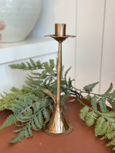 Load image into Gallery viewer, Antique Gold Floral Stem Taper Holders
