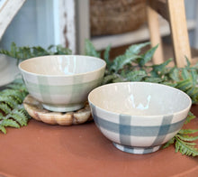 Load image into Gallery viewer, Plaid Stoneware Bowls

