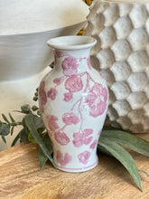 Load image into Gallery viewer, Floral Pink Stoneware Vases
