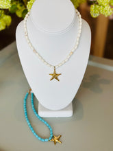 Load image into Gallery viewer, Oval Beaded Starfish Necklace
