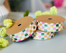 Load image into Gallery viewer, Colorful Checkered Satin Ribbon
