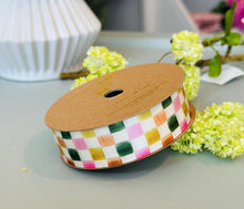 Load image into Gallery viewer, Colorful Checkered Satin Ribbon

