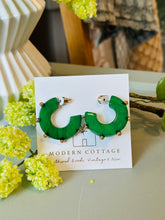 Load image into Gallery viewer, Acrylic &amp; Gold Hoops
