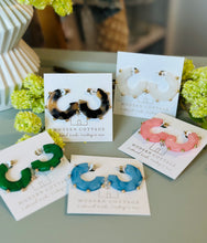 Load image into Gallery viewer, Acrylic &amp; Gold Hoops
