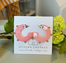 Load image into Gallery viewer, Acrylic &amp; Gold Hoops

