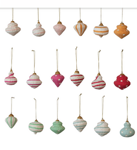 Polka Dot Paper Mache Ornaments