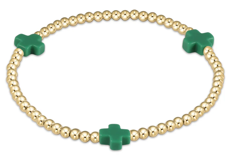 Signature Cross Gold Pattern 3 mm Bracelet