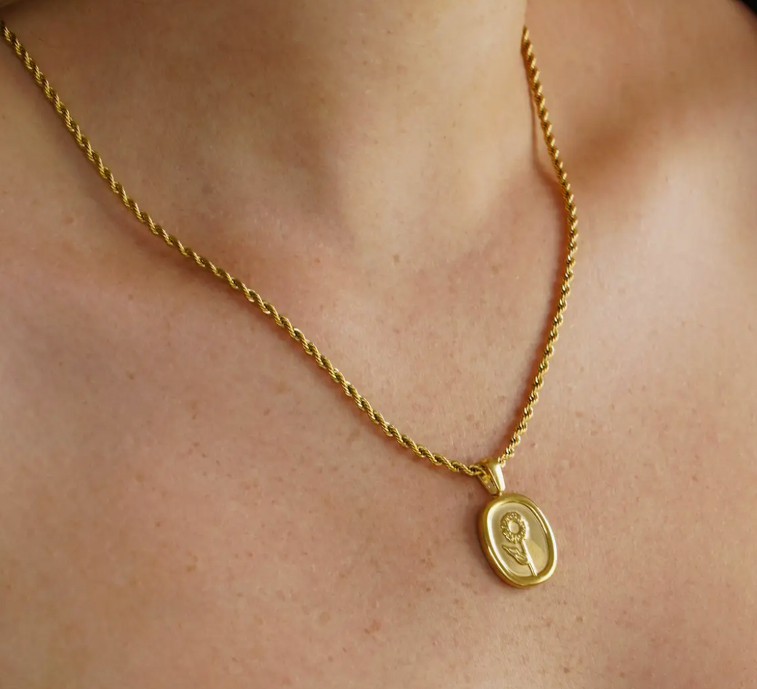 Gold Sunflower Necklace