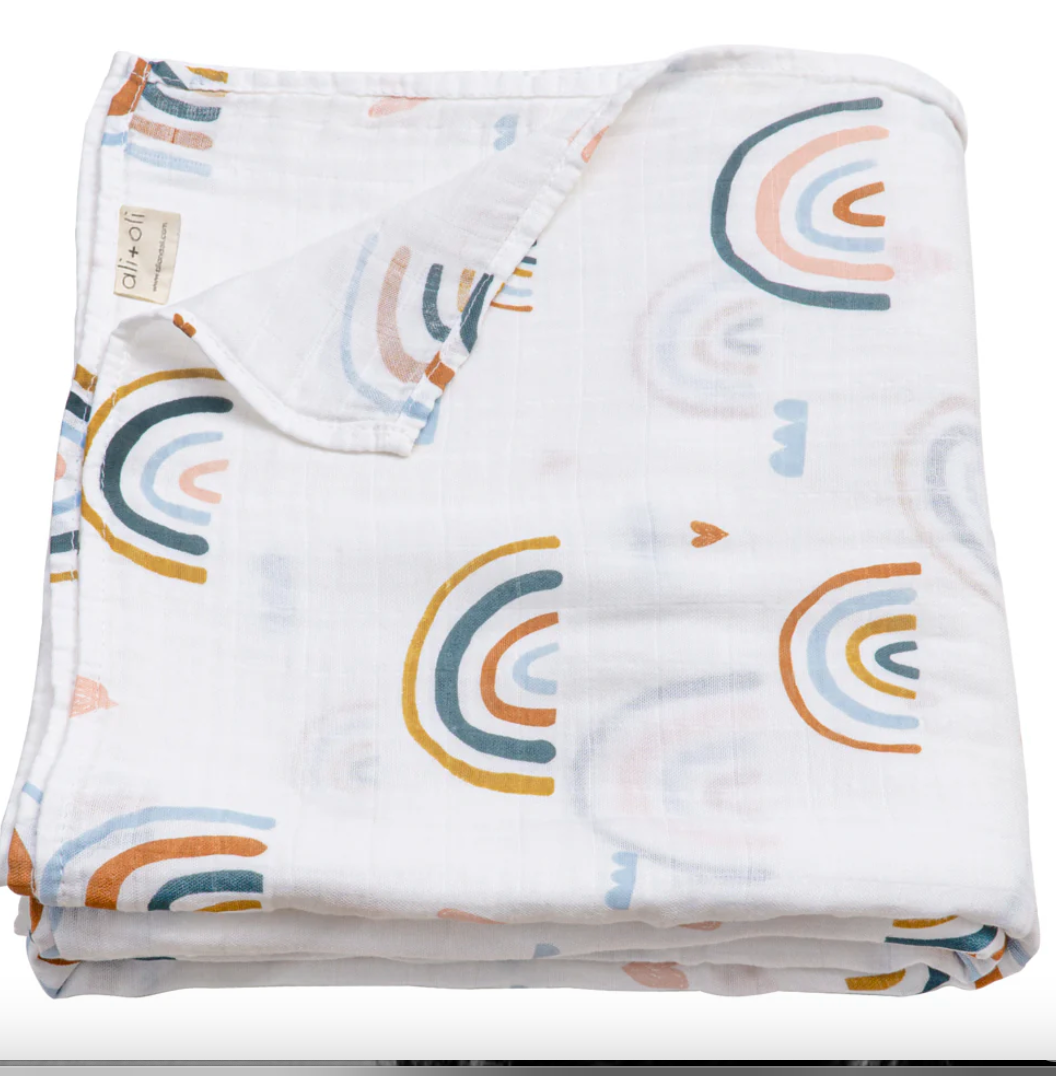 Bamboo Rainbow Swaddle Blanket