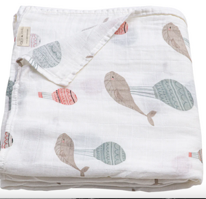 Bamboo Whale Swaddle Blanket