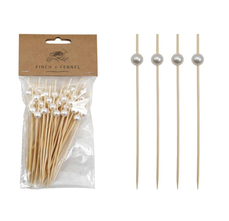 Bamboo Faux Pearl Skewers