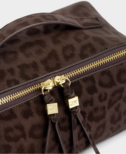 Load image into Gallery viewer, Soho Medium Chocolate Leopard Makeup Bag
