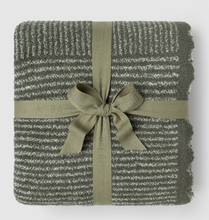 Load image into Gallery viewer, Scalloped Olive &amp; Cream Throw
