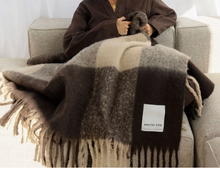 Load image into Gallery viewer, Dark Earth Brown Recycled Throw
