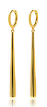 Load image into Gallery viewer, Dagger Huggie Drop Earrings
