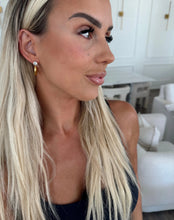 Load image into Gallery viewer, Palmer Gold  &amp; CZ Hoops
