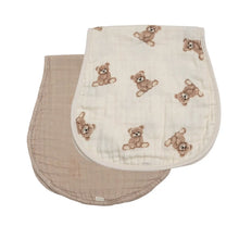 Load image into Gallery viewer, Teddy Bamboo Muslin Burp Cloth Set
